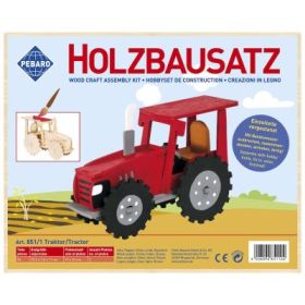 Kit constructie din lemn, tractor, 26 piese, Pebaro 851/1
