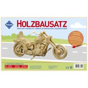 Kit constructie din lemn, motocicleta, 96 piese, Pebaro 868/2