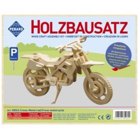 Kit constructie din lemn, motocicleta Off-Road, 56 piese, Pebaro 850/6
