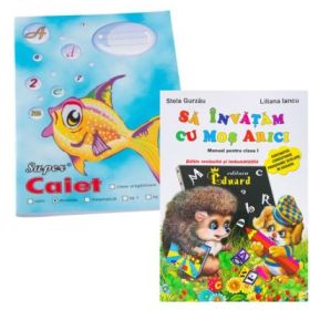 Pachet Caiet Pestisor dictando A5, 48 file, Casa Tipografica si Sa invatam cu Mos Arici. Clasa 1 - Stela Gurzau