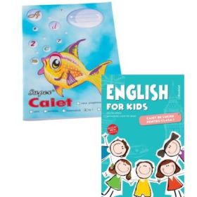 Pachet Caiet tip 1 Pestisor A5, 32 file, Casa Tipografica si English for kids Caiet de lucru pentru clasa 1, Editie color - Cristina Mircea
