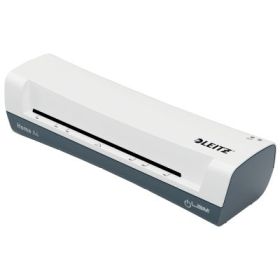 Laminator Leitz iLAM Home, A4, kit folii laminare inclus, alb-gri