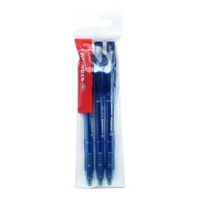 Pix cu mecanism Stabilo Liner 308, M, 0. 45 mm, 3 bucati/blister eco, albastru