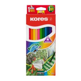 Creioane pe baza de apa Kores, cu pensula, 12 bucati/set