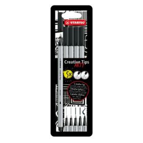 Carioca Stabilo Crativ Tips, negru, 5 bucati/set