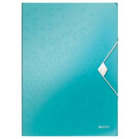 Mapa cu elastic Leitz WOW, PP, A4, 150 coli, turcoaz