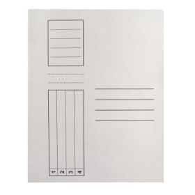 Dosar cu sina standard, carton, alb, 100 bucati/set