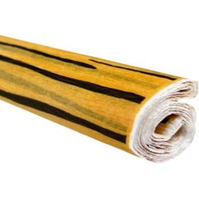 Hartie creponata Colorarte D66, 50x200cm, portocaliu deschis cu dungi negre, model tigru, set 10 role