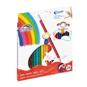 Creioane colorate Fiorello Soft 170-2152, triunghiulare, 24 culori, blister carton