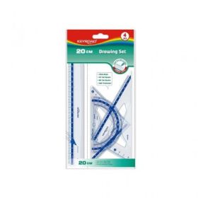 Set geometrie Keyroad KR971247, 20cm, PVC, blister 4 piese