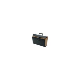 Servieta plastic Eagle 300030.8, cu maner, 355x130x250mm, negru, cu burduf, 12 separatoare cu index