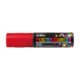 Marker pentru poster ARTLINE, corp plastic, varf tesit 20mm - rosu