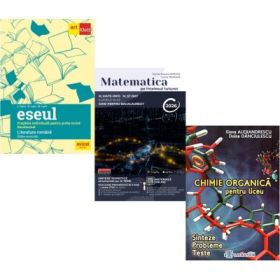 Pachet Bacalaureat 2026. Eseul Pregatire individuala pentru proba scrisa. Matematica pe intelesul tuturor M-mate-info, M-stiintele naturii si Chimie organica pentru liceu. Sinteze. Probleme. Teste - Liliana Paicu, Teohar Mihadas, Elena Alexandrescu