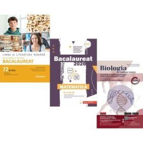 Pachet Bacalaureat 2026. Limba si literatura romana. 72 teste complete, Matematica M_Mate-Info si Biologie pe intelesul tuturor clasele 11-12- Mimi Gramnea, Gheorghe Iurea, Maria Ioana Cazan