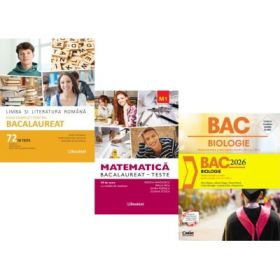 Pachet Bacalaureat 2026. Limba si literatura romana 72 teste complete, Matematica M1. Teste si Biologie. Notiuni teoretice si teste pentru clasele 11-12 - Mimi Gramnea, Rodica Manolescu, Silvia Olteanu