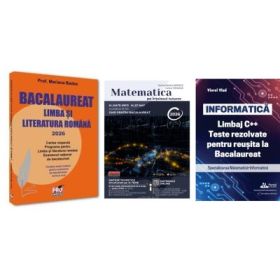 Pachet Bacalaureat 2026. Limba si literatura romana, Matematica pe intelesul tuturor 2026. M-mate-info, M-stiintele naturii si INFORMATICA. Limbaj C++. Teste rezolvate Mate-Info - Mariana Badea, Teohar Mihadas, Viorel Vlad
