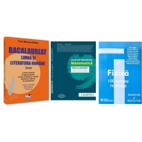 Pachet Bacalaureat 2026. Limba si literatura romana, Matematica filiera tehnologica: servicii, resurse si tehnic si Fizica 100 variante rezolvate - Mariana Badea, Marius Burtea, Doru Badiu