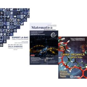 Pachet Bacalaureat 2026. Ghid complet pentru rezolvarea subiectelor Limba si literatura romana, Matematica pe intelesul tuturor M-mate-info, M-stiintele naturii si Chimie organica pentru liceu - Delia Ambrosie, Teohar Mihadas, Elena Alexandrescu