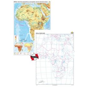 Africa. Harta fizico-geografica si a principalelor resurse naturale de subsol Duo 100x140 cm CR-3119DB