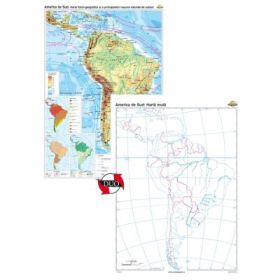 America de Sud. Harta fizico-geografica si a principalelor resurse naturale de subsol Duo 120x160 cm CR-3114DA