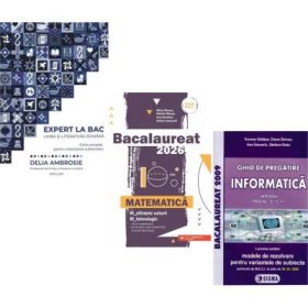 Pachet Bacalaureat 2026. Ghid complet Limba si literatura romana, Matematica M-stiintele-naturii si M-tehnologic si Informatica clasele 11-12, intensiv Pascal C/C++- Delia Ambrosie, Mihai Monea, Susana Galatean