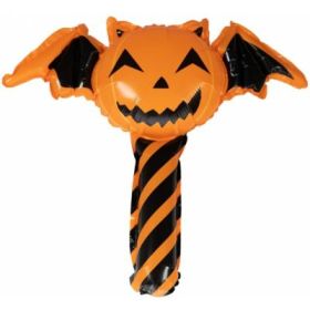 Balon figurina dovleac cu maner PartyTime Halloween, 54x42cm