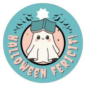 Insigna rotunda albastra Halloween fericit!