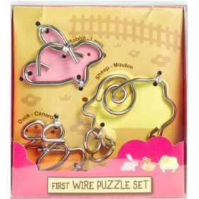 Set 3 puzzle metalice: Animale domestice