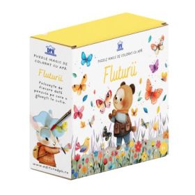 Fluturii. Puzzle magic de colorat cu apa