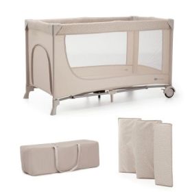 Patut travel Kinderkraft Joy2, fara accesorii, beige