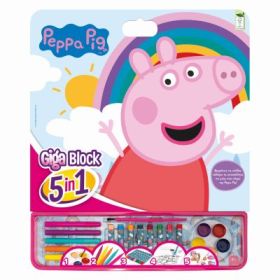 Set pentru desen Giga Block 5 in 1 Peppa Pig