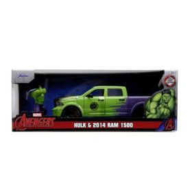 JADA MARVEL SET FIGURINA HULK SI MASINUTA METALICA RAM 1500 2014 SCARA 1: 24
