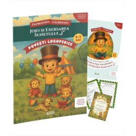 Pachet Logopedic corectare pronuntie sunet J (Jojo si exersarea sunetului J): Poveste, caiet de exercitii si diploma
