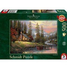 Puzzle 500 piese, Thomas Kinkade - Recreere la cabana, Schmidt