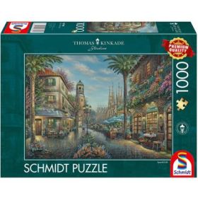 Puzzle 1000 piese, Thomas Kinkade - Cafeneaua spaniola, Schmidt