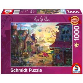 Puzzle 1000 piese, Rose Cat Khan - Posta dragonilor, Schmidt