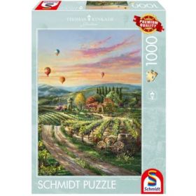 Puzzle 1000 piese, Thomas Kinkade - Podgoria din valea linistita, Schmidt
