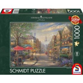 Puzzle 1000 piese, Thomas Kinkade - Cafenea in Munchen, Schmidt