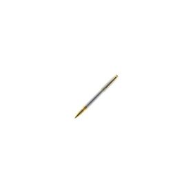 Stilou Cnx 8075, penita ascunsa, alimentare pompita, corp metalic argintiu, clips auriu