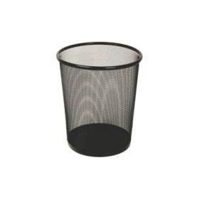 Cos de gunoi CNX 5003, pentru hartie, 12 litri, 24x27cm, plasa metalica, negru