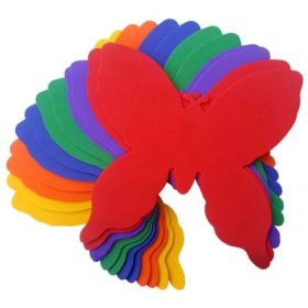 Forme decorative - hartie gumata - fluture, 14x15cm, 1mm, diverse culori, set 12 buc, Colorarte