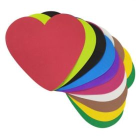 Forme decorative - hartie gumata - inima, 14x15cm, 1mm, rosu, set 12 buc, Colorarte