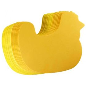 Forme decorative - hartie gumata - gaini, 14x15cm, galben, set 20 buc, Colorarte