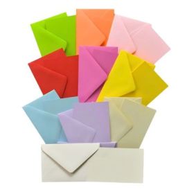 Plic + card Colorarte Fantasia, 5 culori intense si 5 culori pastel, 70x110mm, set 100 buc