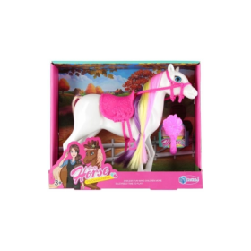 Jucarie cal cu sa + pieptene Cute Horse, 28x24x8cm, diverse culori, 3+ ani, MegaCreative, 543526