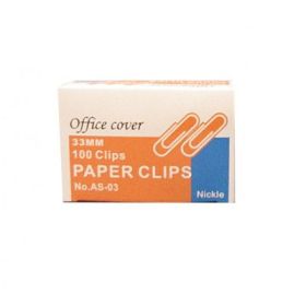 Agrafe birou Office Cover, metalice, 33mm, argintii, cutie 70 buc