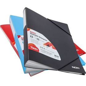 Dosar de prezentare Noki 64180-NN, capacitate 80 folii, plastic, cu elastic - negru