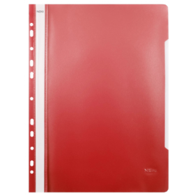Dosar cu sina Noki 482011-080, plastic, rosu, multiperforatii pentru arhivare, colturi rotunjite, set 25 buc