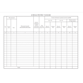 Tipizat - registru jurnal vanzari - A4, landscape, simplu, carnet 100 file