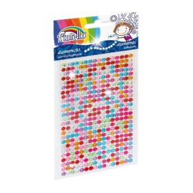 Accesorii creatie - diamante plastic, diverse culori, 4mm, autoadezive, blister 400 buc, Fiorello, GR-DS041 / 170-2396